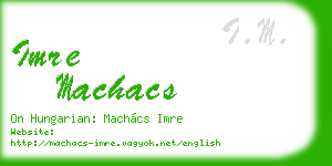 imre machacs business card